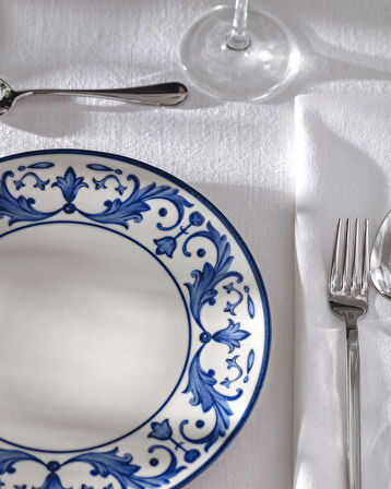 Reve Bleu Nuit Servis Tabağı - 25 cm - Mavi/Beyaz