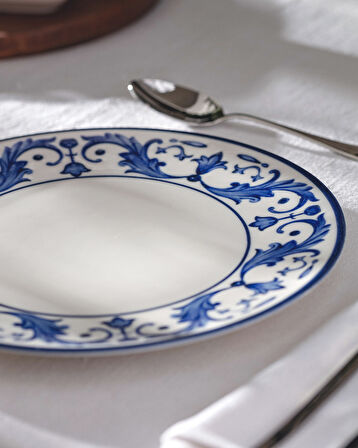 Reve Bleu Nuit Servis Tabağı - 25 cm - Mavi/Beyaz