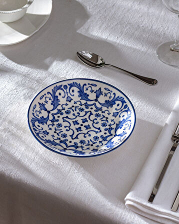 Reve Bleu Serenity Yemek Tabağı - 20 cm - Mavi/Beyaz