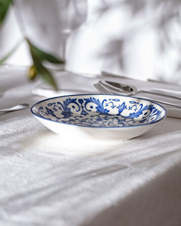 Reve Bleu Serenity Yemek Tabağı - 20 cm - Mavi/Beyaz