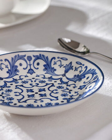 Reve Bleu Serenity Yemek Tabağı - 20 cm - Mavi/Beyaz