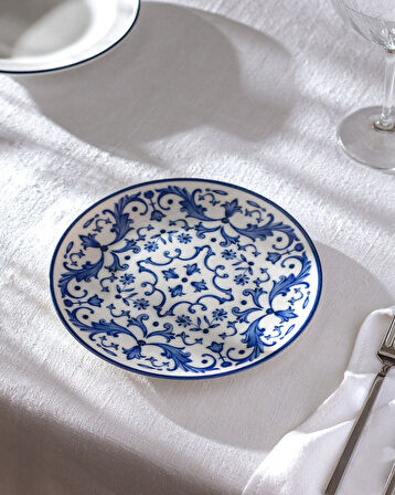 Reve Bleu Serenity Pasta Tabağı - 19 cm - Mavi/Beyaz