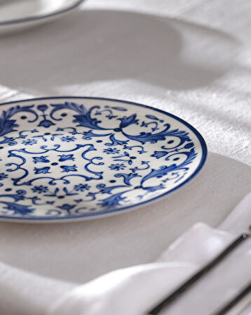 Reve Bleu Serenity Pasta Tabağı - 19 cm - Mavi/Beyaz