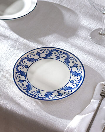 Reve Bleu Nuit Pasta Tabağı - 10 cm - Mavi/Beyaz