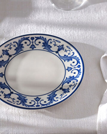 Reve Bleu Nuit Pasta Tabağı - 10 cm - Mavi/Beyaz