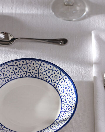 Reve Bleu Chantal Yemek Tabağı - 20 cm - Mavi/Beyaz