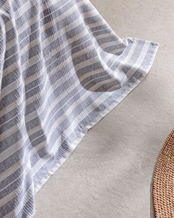 Darvell Tek Kişilik Pamuklu Ecocell Baskılı Pike Takımı - Gri/Bej