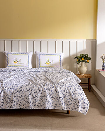 Gabrielle Çift Kişilik Pamuklu Ecocell Baskılı Pike Takımı - Lacivert