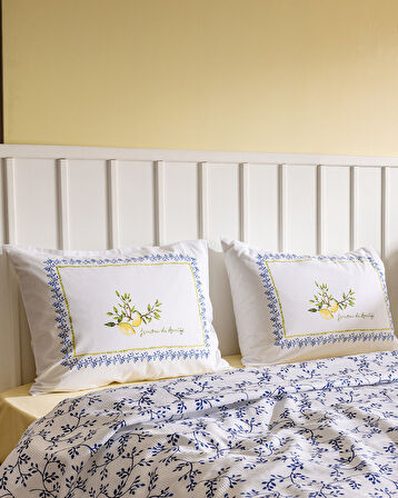 Gabrielle Çift Kişilik Pamuklu Ecocell Baskılı Pike Takımı - Lacivert