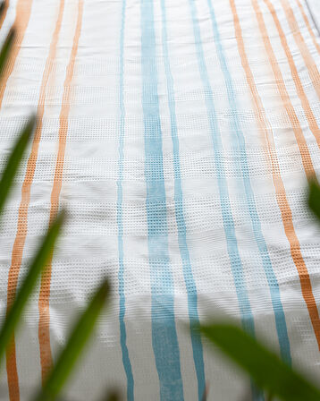 Caresse Çift Kişilik Pamuklu Ecocell Baskılı Pike - Turkuaz