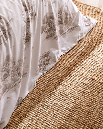 Bonneville Çift Kişilik %100 Pamuk Ranforce Baskılı Nevresim Takımı - Bej