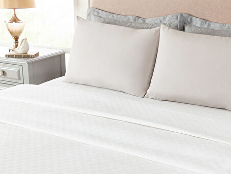 Anais King Size %100 Pamuk Pike - Beyaz