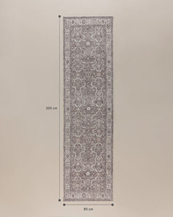 Orval Mandala Halı - Kahverengi - 80x300 cm