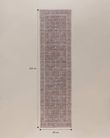 Faurel Mandala Halı - Kahverengi - 80x300 cm