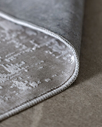 Aubane İplik Boyalı Kadife Halı - Koyu Gri - 120x180 cm