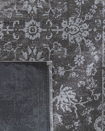 Aubane İplik Boyalı Kadife Halı - Koyu Gri - 200x290 cm