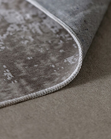 Aubane İplik Boyalı Kadife Halı - Koyu Gri - 200x290 cm