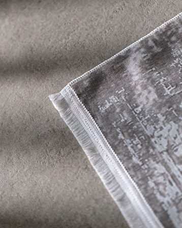 Aubane İplik Boyalı Kadife Halı - Koyu Gri - 200x290 cm