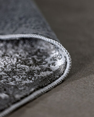 Gaspard İplik Boyalı Kadife Halı - Lacivert/Bej - 80x300 cm