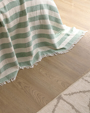 Aviral Çift Kişilik Pamuklu Yatak Örtüsü - Mint Yeşili