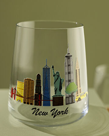 New York City 2'li Su Bardağı Seti - Şeffaf