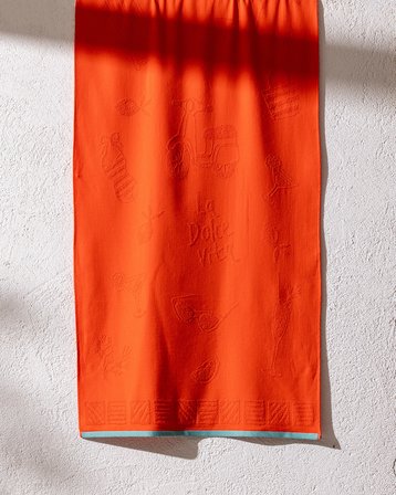 Elise %100 Pamuk Plaj Havlusu - Turuncu - 70x150 cm