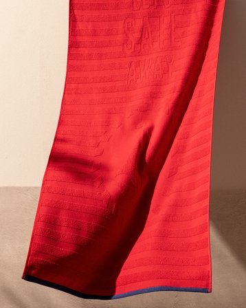 Mathis %100 Pamuk Plaj Havlusu - Kırmızı - 70x150 cm