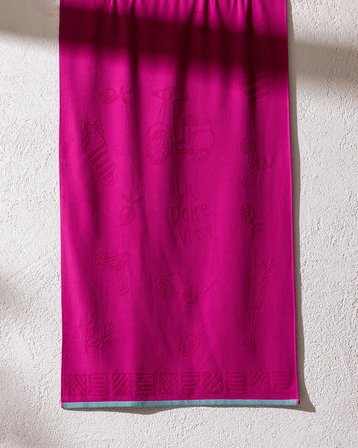Elise %100 Pamuk Plaj Havlusu - Fuşya - 70x150 cm