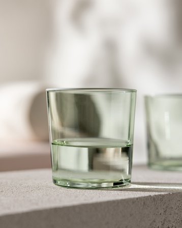 Pierretta-Colourful 4'lü Su Bardağı Seti - Soft Yeşil - 380 ml
