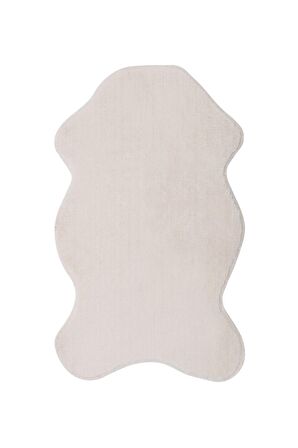 DijiDekor Açık Vizon Şekilli Post Dokuma Halı Peluş Yumuşacık Kaymaz Antibakteriyel