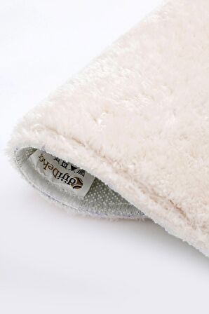 DijiDekor Açık Vizon Şekilli Post Dokuma Halı Peluş Yumuşacık Kaymaz Antibakteriyel