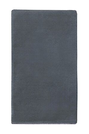 DijiDekor Koyu Gri Mürdüm Post Dokuma Halı Peluş Tavşan Tüyü Hissi Antibakteriyel