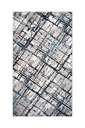 DijiDekor Trend Mavi Halı Kaymaz Yıkanabilir Antibakteriyel Antistatik 