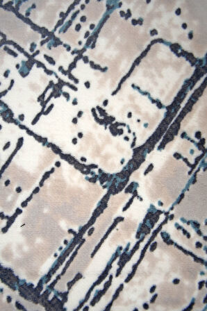 DijiDekor Trend Mavi Halı Kaymaz Yıkanabilir Antibakteriyel Antistatik 