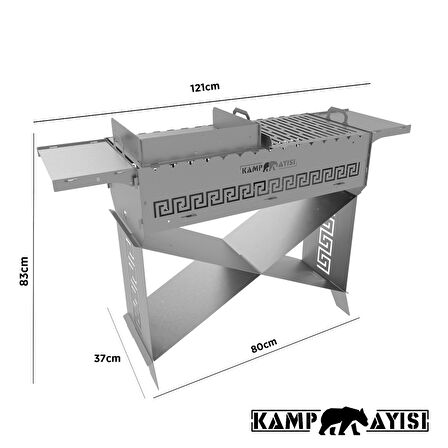 Kamp Ayısı® GrillHero™ Çantalı Katlanır Taşınabilir Modüler Kamp Barbekü İstasyonu - Bagaja Sığar 