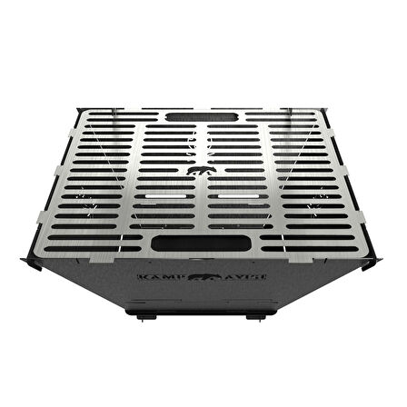 Kamp Ayısı® FireNest™: Core Ateş Çukuru Taşınabilir Ateş Çukuru Seti - 3mm Karbon Çelik, 1.5mm Paslanmaz Izgara, Çantalı 