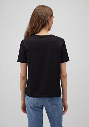 Bisiklet Yaka Siyah Basic Tişört 1612699-900