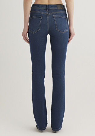 Mona Gold Klasik Vintage Koyu Mavi Jean Pantolon 1049787784