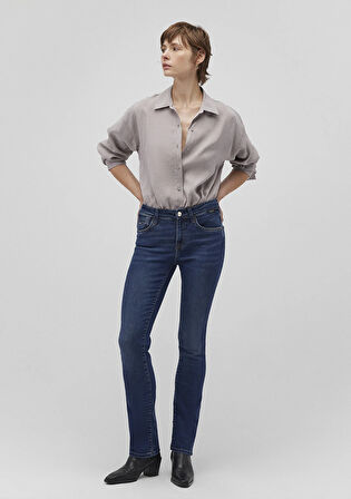 Mona Gold Klasik Vintage Koyu Mavi Jean Pantolon 1049787784