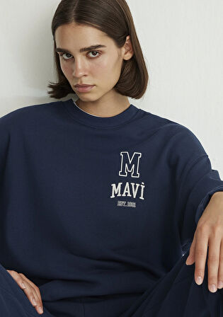 Mavi Logo Baskılı Lacivert Sweatshirt 1S10148-70488