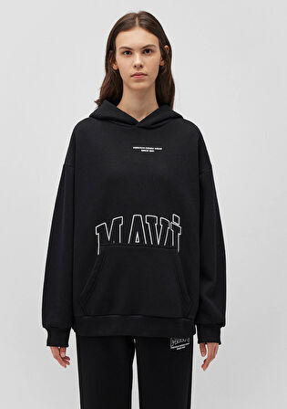 Mavi Logo Baskılı Siyah Sweatshirt 1S10149-900