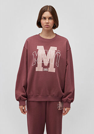 Mavi Logo Baskılı Bordo Sweatshirt 1S10162-70399