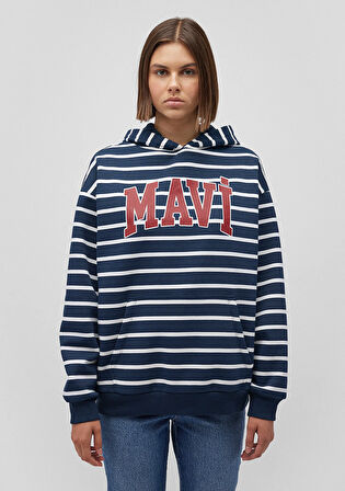 Mavi Logo Baskılı Mavi Sweatshirt 1S10118-81518