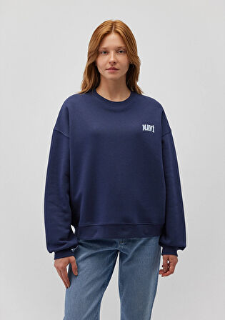 Mavi Logo Baskılı Lacivert Sweatshirt 1611600-70487