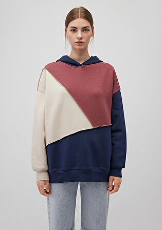 Color Block Kapüşonlu Sweatshirt 1S10170-70399