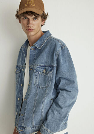 Ray Kolej Vintage Mavi Jean Ceket 0110273-87940