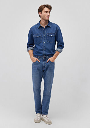 Ted Koyu Indigo Mavisi Denim Jean Gömlek 0210909-87935