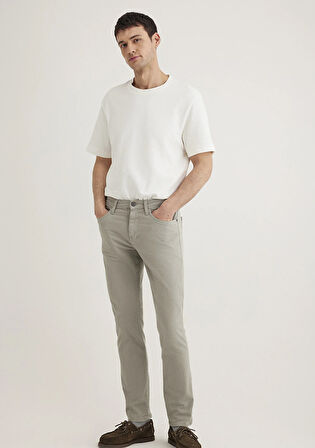 Jake Mavi Black Sisli Gri Gabardin Pantolon 0042286582