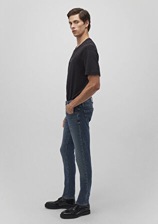James Mavi Pro Puslu Vintage Koyu Mavi Jean Pantolon 0042487872