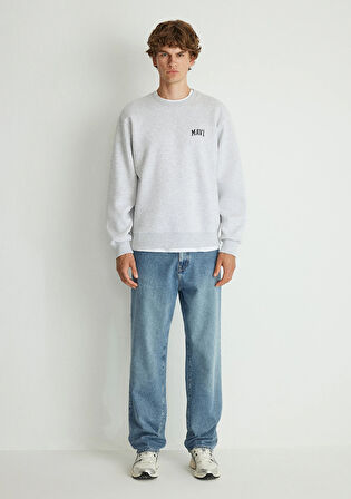 Mavi Logo Baskılı Gri Sweatshirt 0611716-85438